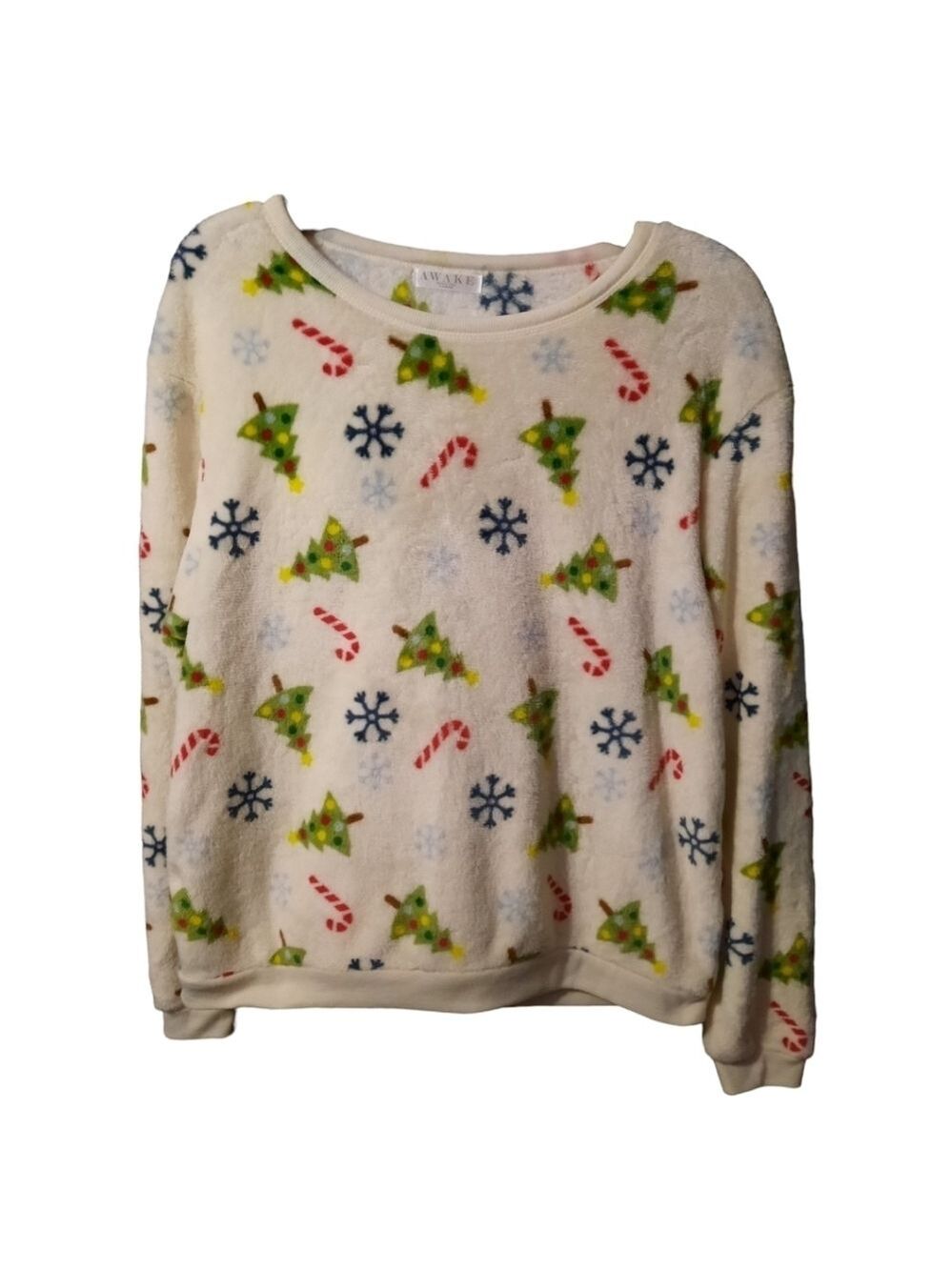 Awake Christmas Pajama Top Size Large